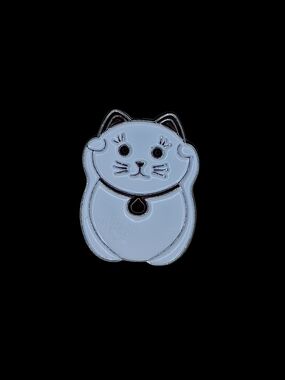 White & Black Cat Enamel Pin - Cute Cat Lapel Accessory